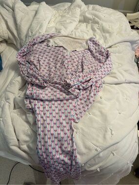 Roller Rabbit Pink and Blue Heart-Stripe Pajama Set